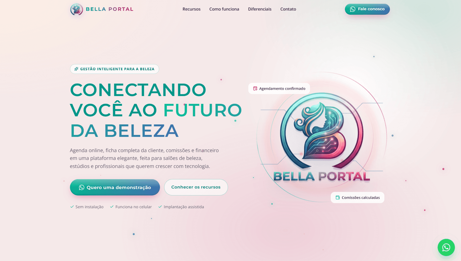 Página inicial do Bella Portal